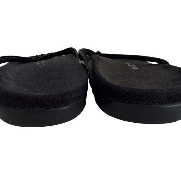 VIONIC Bella Black Patent Thong Sandals Flip Flops 8.5 - Picture 4 of 6